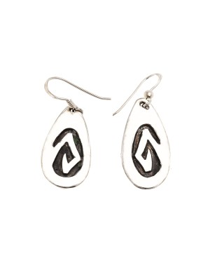 Drop Snake .925 Sterling Silver Certified Authentic Handmade Navajo Native American Earrings 18311-2