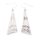 Feather Buffalo Teepee .925 Starling Silver Handmade Navajo Native American Earrings 27265-1