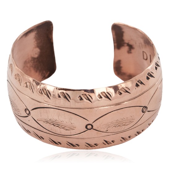 Feather Handmade Navajo Certified Authentic Pure Copper Native American Bracelet 12956-2