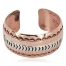 Feather Navajo .925 Sterling Silver Handmade Pure Copper Native American Bracelet 12950