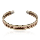 Feather Navajo Handmade Certified Authentic Pure Copper Brass Native American Bracelet 13008-2