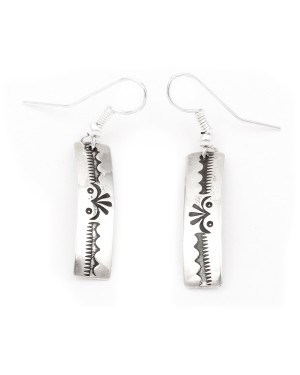 Flower.925 Sterling Silver Certified Authentic Handmade Navajo Native American Earrings 27259-3
