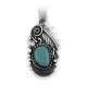 Flower and Leaf .925 Sterling Silver Handmade Navajo Native American Natural Turquoise Pendant 27258 Flower and Leaf .925 Sterling Silver Handmade Navajo Native American Natural Turquoise Pendant 27258