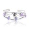 Flower Pink Opal .925 Sterling Silver Certified Authentic Navajo Native American Handmade Cuff Bracelet 13109-2