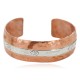 Hammered Bear Feather Certified Authentic .925 Sterling Silver Mountain Handmade Navajo Native American Pure Copper Bracelet 24497-6