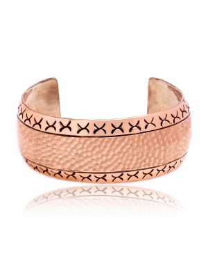 Hammered Copper Certified Authentic Navajo Native American Handmade Cuff Bracelet 12939