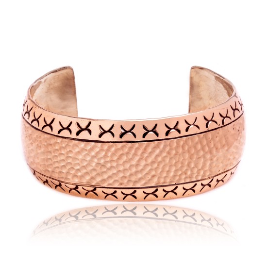 Hammered Copper Certified Authentic Navajo Native American Handmade Cuff Bracelet 12939 Hammered Copper Certified Authentic Navajo Native American Handmade Cuff Bracelet 12939