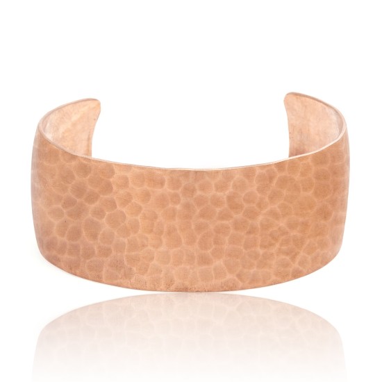 Hammered Copper Certified Authentic Navajo Native American Handmade Wide Cuff Bracelet 22218