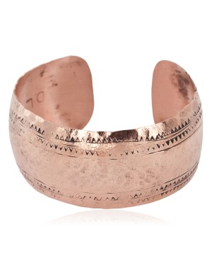 Hammered Handmade Navajo Certified Authentic Pure Copper Native American Bracelet 12956-3