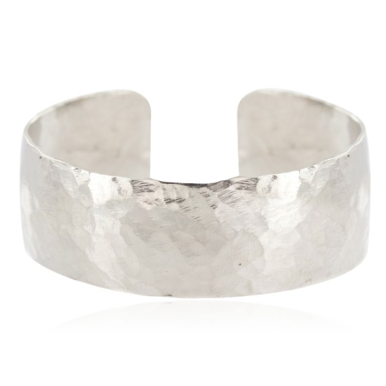 Hammered Nickel Navajo Handmade Certified Authentic Native American Cuff Bracelet 13005
