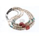 Certified Authentic 3 Strand Navajo .925 Sterling Silver Graduated Heishi and TURQUOISE Native American Necklace 390772850306