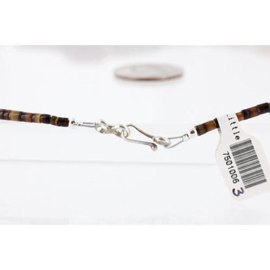 Certified Authentic 3 Strand Navajo .925 Sterling Silver Graduated Heishi and TURQUOISE Native American Necklace 390772850306