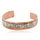 Handmade .925 Certified Authentic Sterling Silver and Pure Copper Navajo Native American Bracelet 12703-5