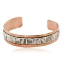 Handmade .925 Sterling Silver and Pure Copper Navajo Native American Bracelet 12703-5