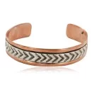 Handmade .925 Sterling Silver and Pure Copper Navajo Native American Bracelet 12703-8