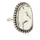 Handmade Sterling Silver Navajo White Buffalo Ring NB160205221624