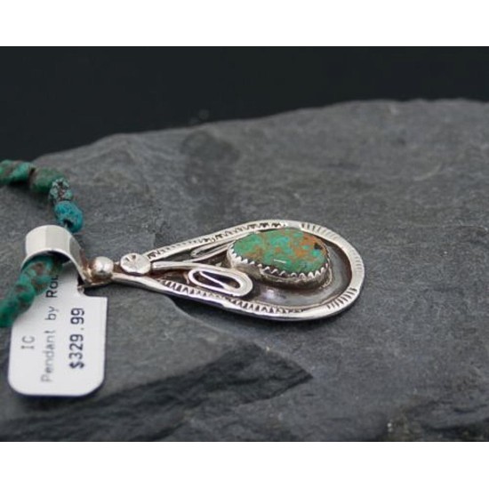 Handmade Certified Authentic Navajo .925 Sterling Silver Turquoise Native American Necklace & Pendant 390614969450