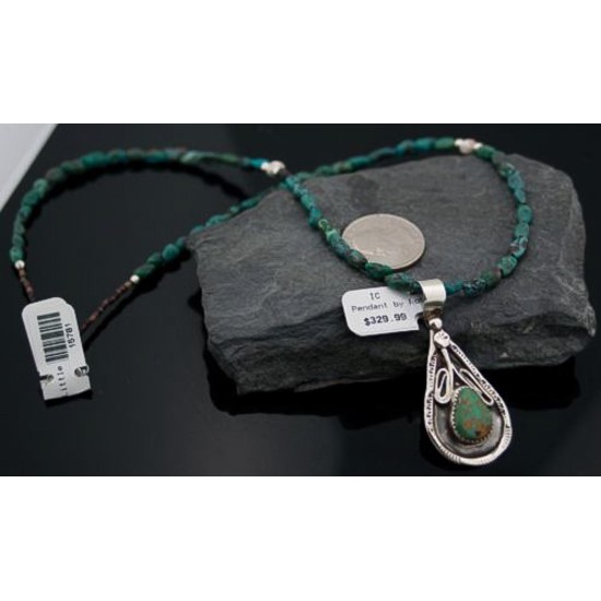 Handmade Certified Authentic Navajo .925 Sterling Silver Turquoise Native American Necklace & Pendant 390614969450