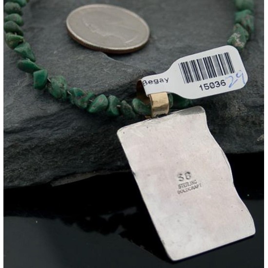 Handmade Certified Authentic Navajo .925 Sterling Silver 12kt Gold Filled Turquoise and LAPIS Native American Necklace 370795908964