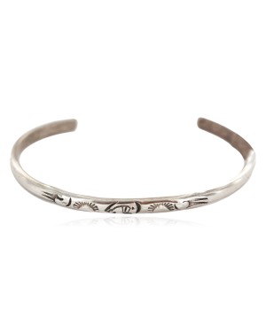 Handmade Bear Certified Authentic Navajo .925 Sterling Silver Native American Baby Bracelet  1249