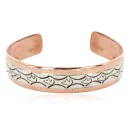 Handmade Bear Navajo Pure .925 Sterling Silver Copper Bracelet NB151115001550