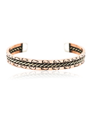 Handmade Bear Certified Authentic Navajo Pure Copper and Brass Native American Bracelet 12846-6