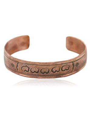 Handmade Bear Certified Authentic Navajo Pure Copper Native American Bracelet 24457-3