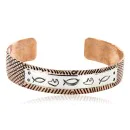 Handmade Bear Roanhorse Navajo Pure .925 Sterling Silver and Copper Native American Bracelet 12770-2
