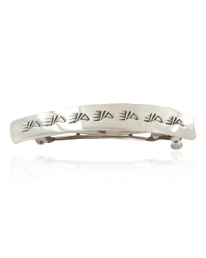 Handmade Bear Paw Certified Authentic Navajo Nickel Native American Hair Barrette 10344-4