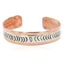 Handmade Bear Paw Navajo Pure .925 Sterling Silver and Copper Native American Bracelet 12762-7