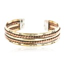 Handmade Bear paw Certified Authentic Navajo Pure Copper and Brass Native American Bracelet 12845-5
