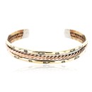 Handmade Bear paw Certified Authentic Navajo Pure Copper and Brass Native American Bracelet 12846-3