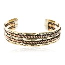 Handmade Bear paw Sun Certified Authentic Navajo Pure Copper and Brass Native American Bracelet 12845-1