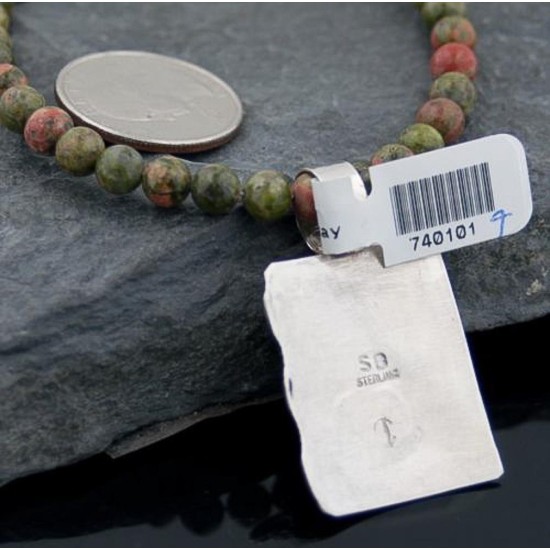 Handmade Buffalo and Teepee Turquoise .925 Sterling Silver Certified Authentic Navajo Native American Necklace 390590582544