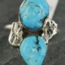 Handmade .925 Sterling Silver Natural Turquoise Navajo Native American Ring 370937806820