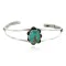 Handmade .925 Sterling Silver Navajo Natural Turquoise Native American Bracelet 12919
