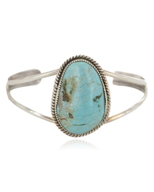 Handmade Certified Authentic .925 Sterling Silver Navajo Natural Turquoise Native American Bracelet 13147