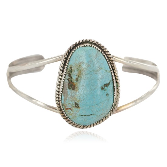 Handmade Certified Authentic .925 Sterling Silver Navajo Natural Turquoise Native American Bracelet 13147