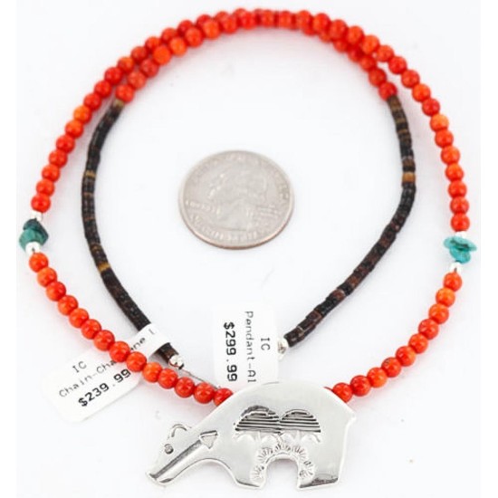 Handmade Certified Authentic Alison Manuelito Navajo .925 Sterling Silver Turquoise PIN and Pendant Native American Necklace 371041686715