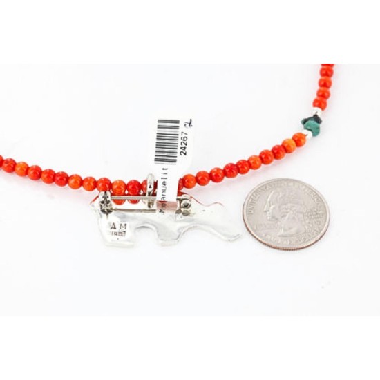 Handmade Certified Authentic Alison Manuelito Navajo .925 Sterling Silver Turquoise PIN and Pendant Native American Necklace 371041686715
