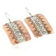 Handmade Bear Navajo Handstamped Pure .925 Sterling Silver Copper Dangle Native American Earrings 27171-2 Handmade Bear Navajo Handstamped Pure .925 Sterling Silver Copper Dangle Native American Earrings 27171-2