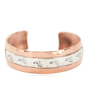 Handmade Bear paw Navajo .925 Sterling Silver and Pure Copper Native American Bracelet 13098