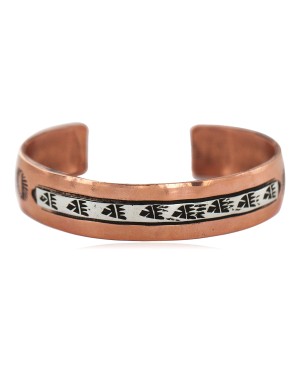 Handmade Certified Authentic Bear paw Navajo .925 Sterling Silver and Pure Copper Native American Bracelet 92020-1