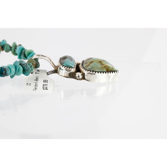 Handmade Certified Authentic BEN Navajo .925 Sterling Silver and Turquoise Native American Necklace 390792488172