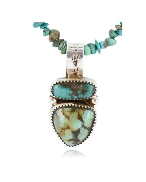 Handmade Certified Authentic BEN Navajo .925 Sterling Silver and Turquoise Native American Necklace 390792488172