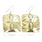 Handmade Certified Authentic Feather Navajo Handstamped Pure Brass Dangle Native American Earrings 18088-1