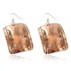 Handmade Certified Authentic Feather Navajo Handstamped Pure Copper Dangle Native American Earrings 18088-1-0