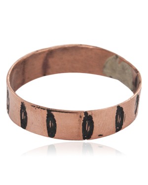 Handmade Certified Authentic Feather Navajo Native American Pure Copper Ring 17091-2