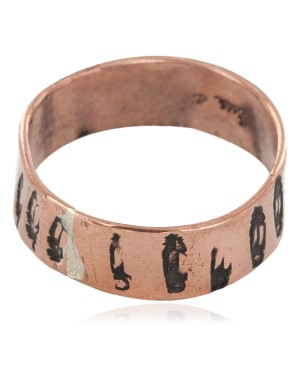 Handmade Certified Authentic Feather Navajo Native American Pure Copper Ring 17094-5
