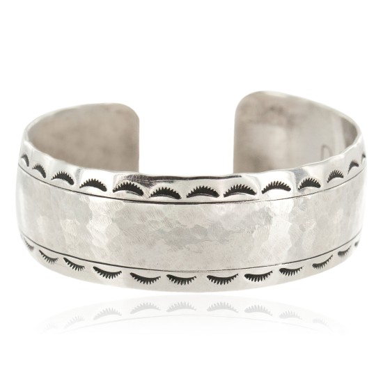 Handmade Certified Authentic Hammered Navajo Nickel Native American Bracelet 12964-1
